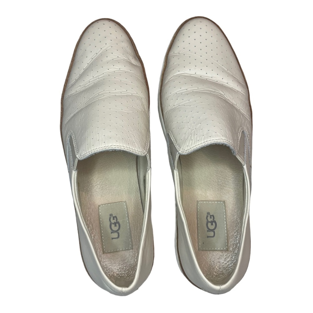 UGG Keile Perf Slip On Leather Sneakers Color Cream Size 8